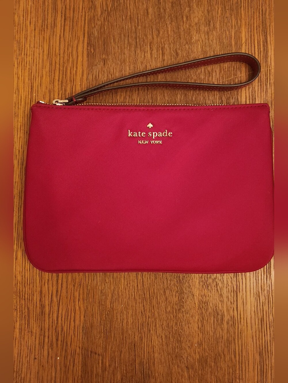 kate spade Red Zip Wristlet Pouch with Strap NWOT